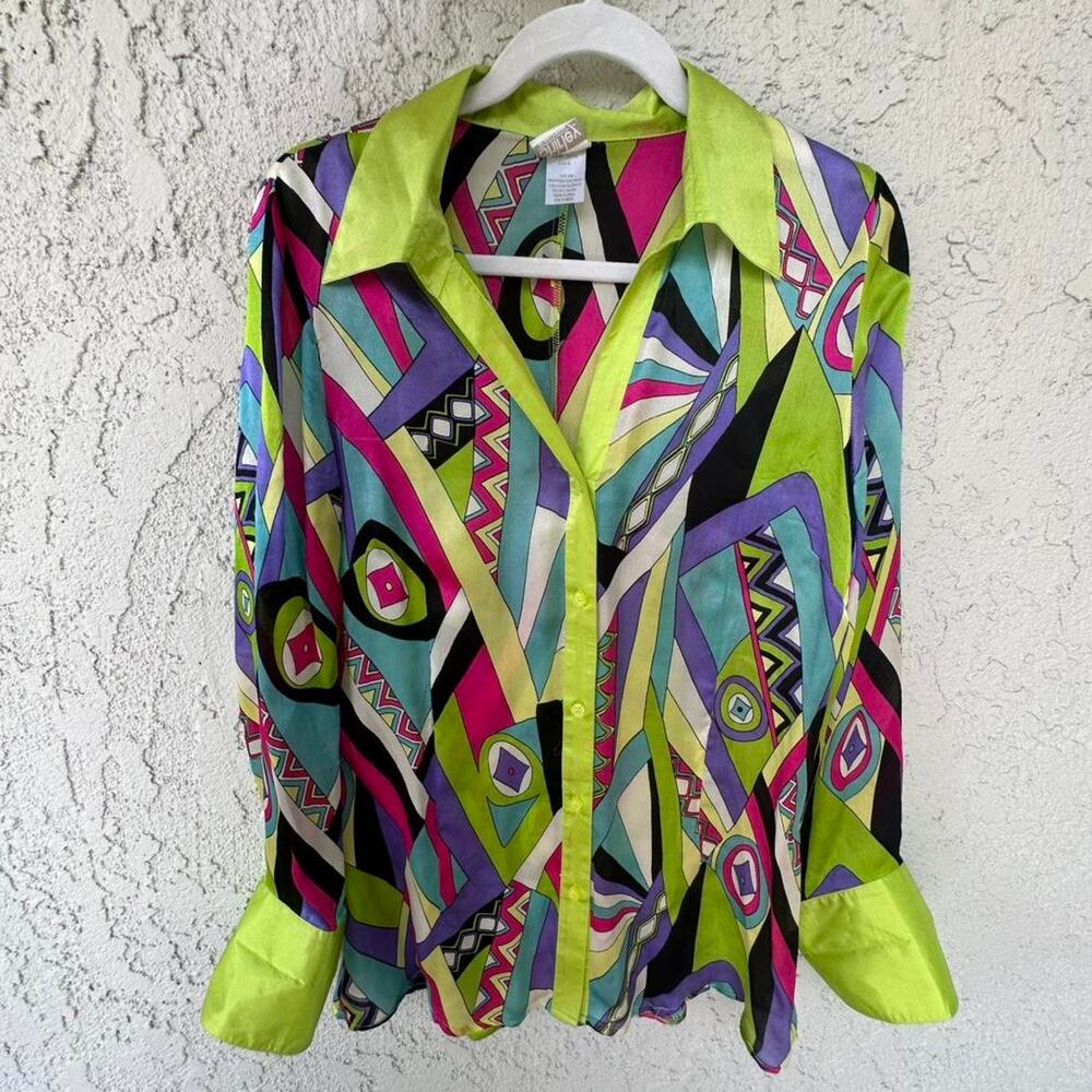 Vintage colorful silk long sleeve
